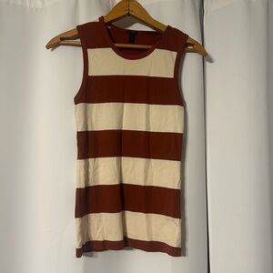 JCrew Striped Sleeveless Top - Red and Cream